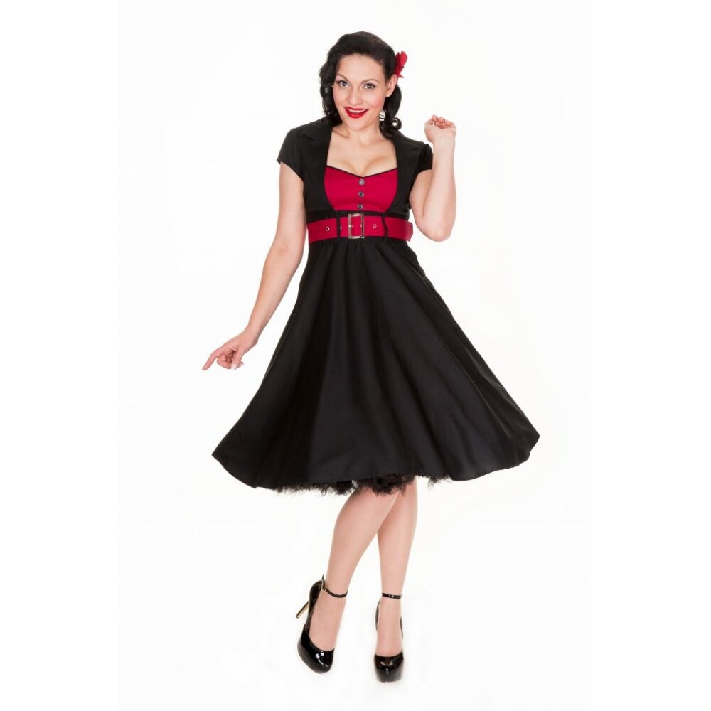 Lindy Bop Geneva Party Dress Black Red